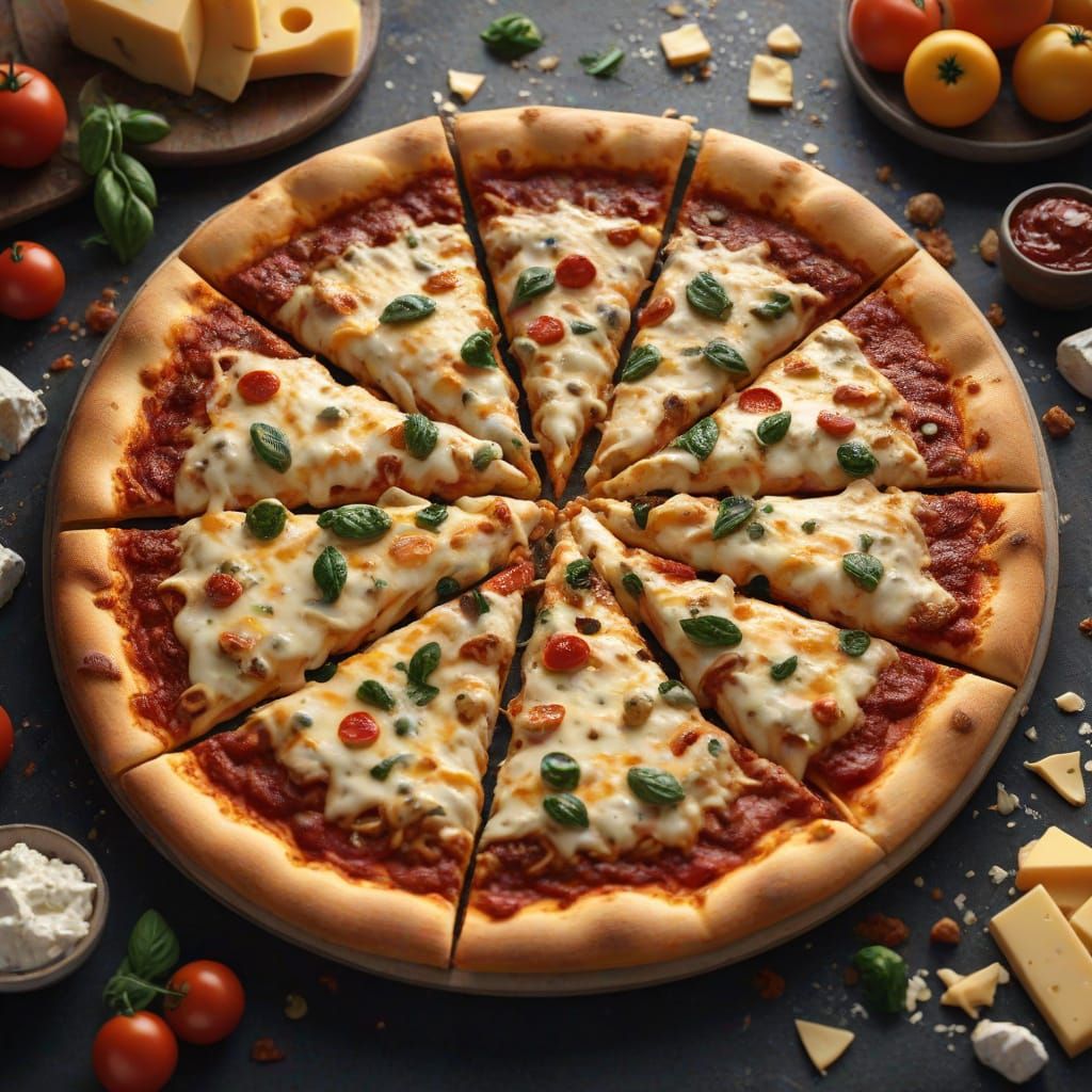 Detailed Cheese Pizza Art for National Pizza Day