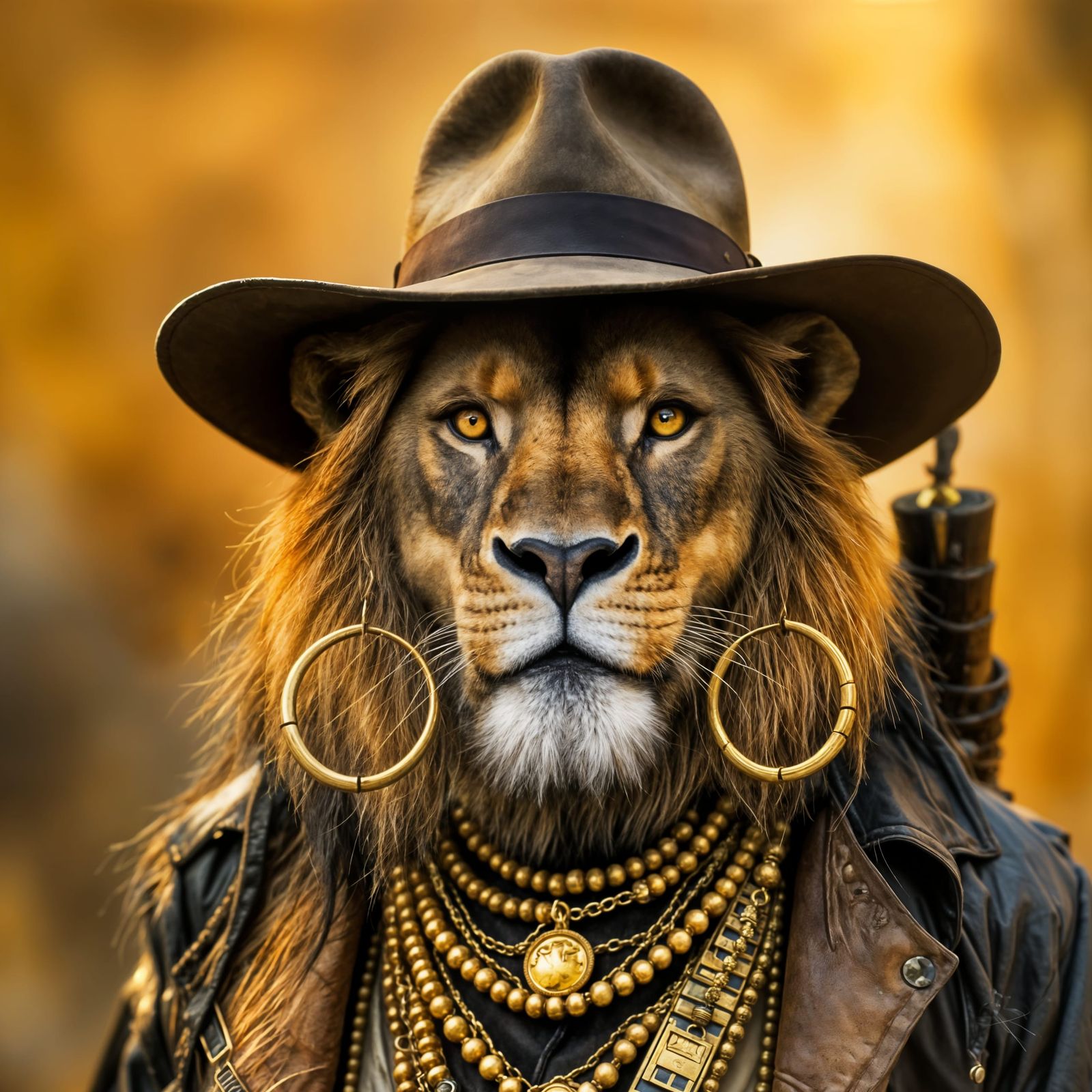 Dapper Lion in Bohemian Western Attire
