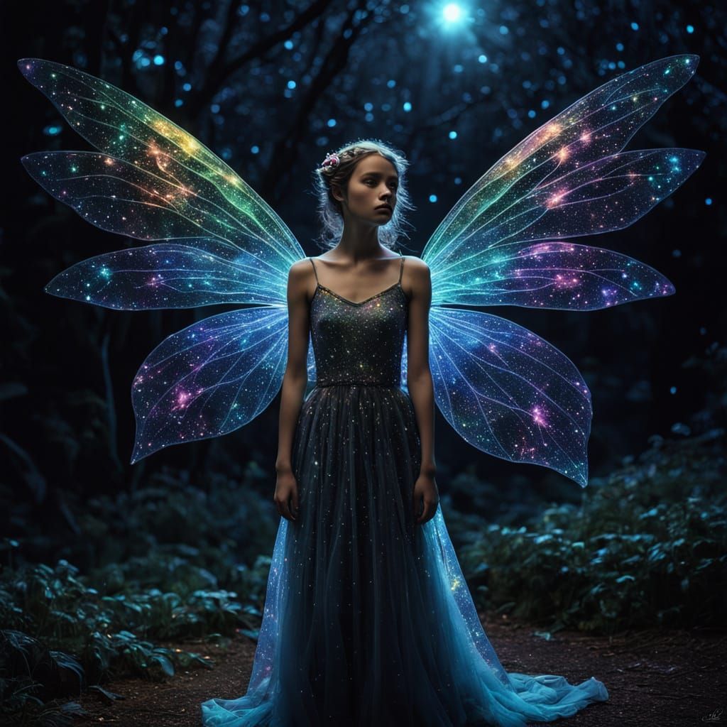 Ethereal Fairy in Starry Night