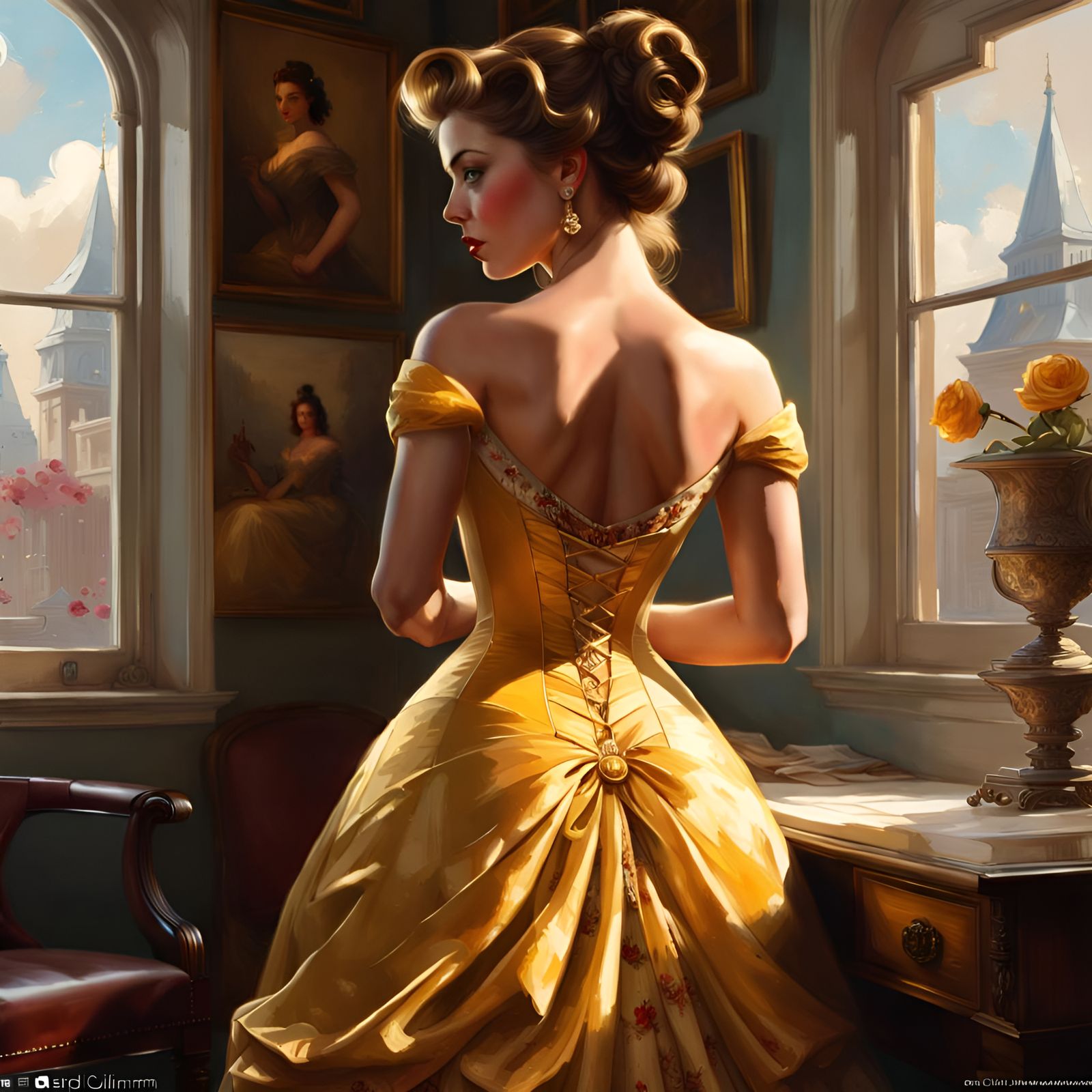 Princess Portrait in Pin-Up Style