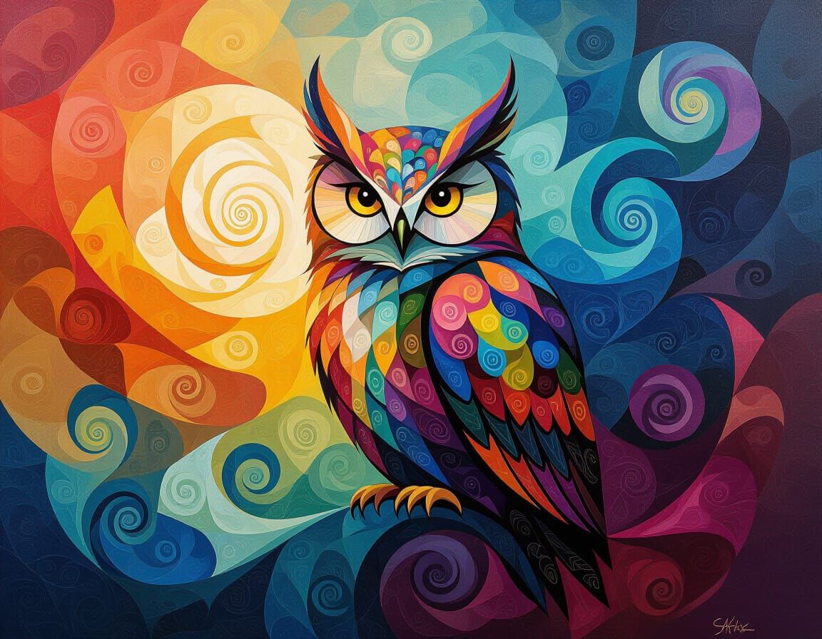 Surreal Cat of Stardust in Swirling Colors