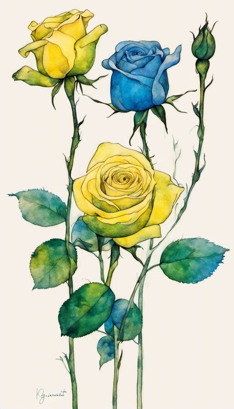 yellow and blue rose hybrid