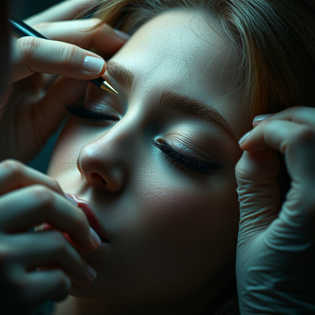 Ellie Goulding Eyebrow Threading: Hyperrealistic Close-Up