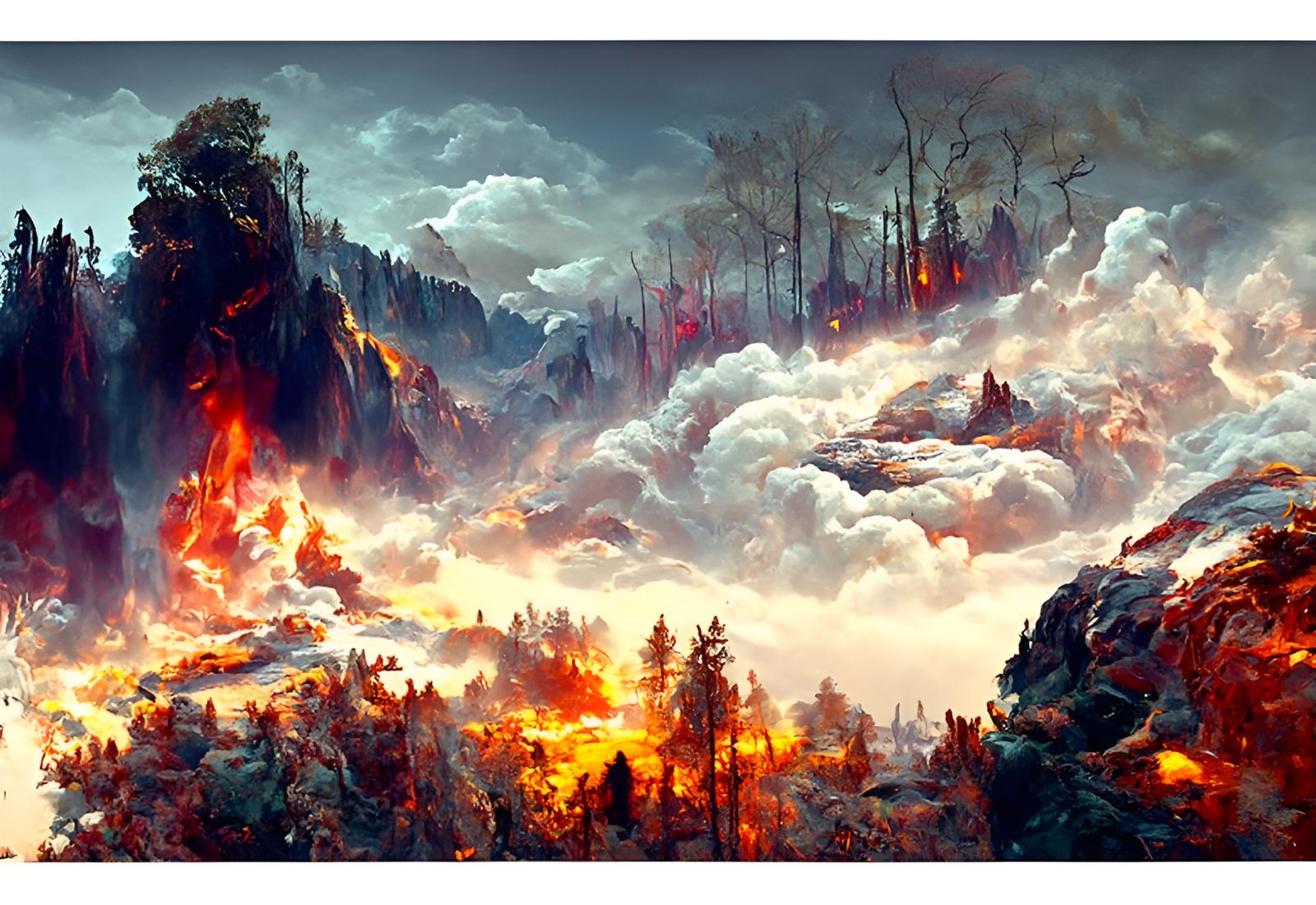 Inferno: Mountain Forest Fire Landscape