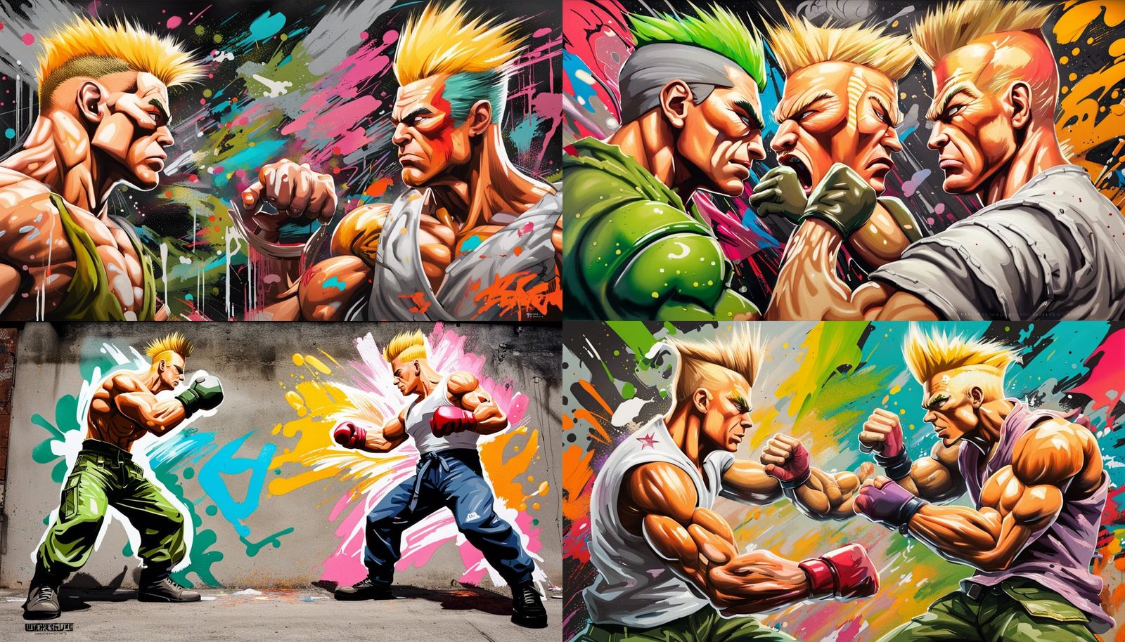 Ken vs. Guile: Graffiti Street Art Battle