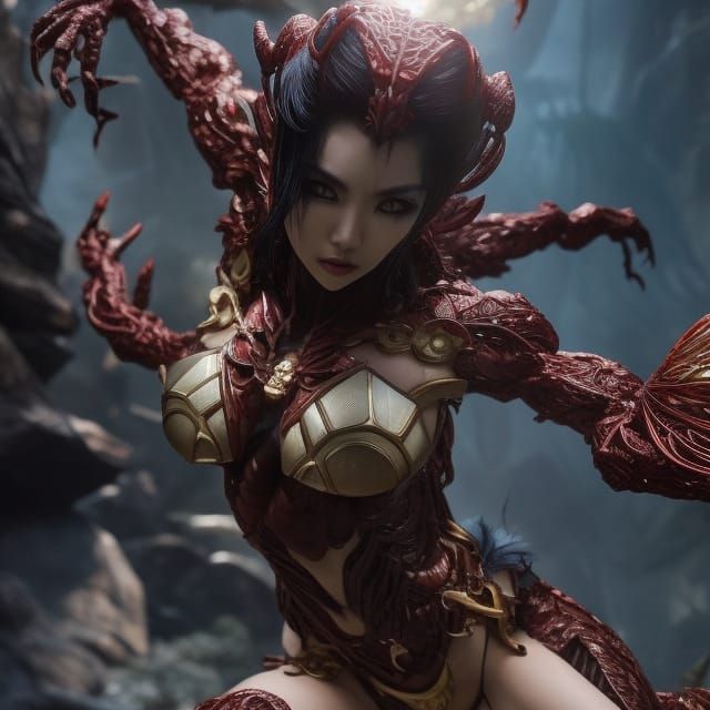 Monster Spider Woman Yokai Transformation