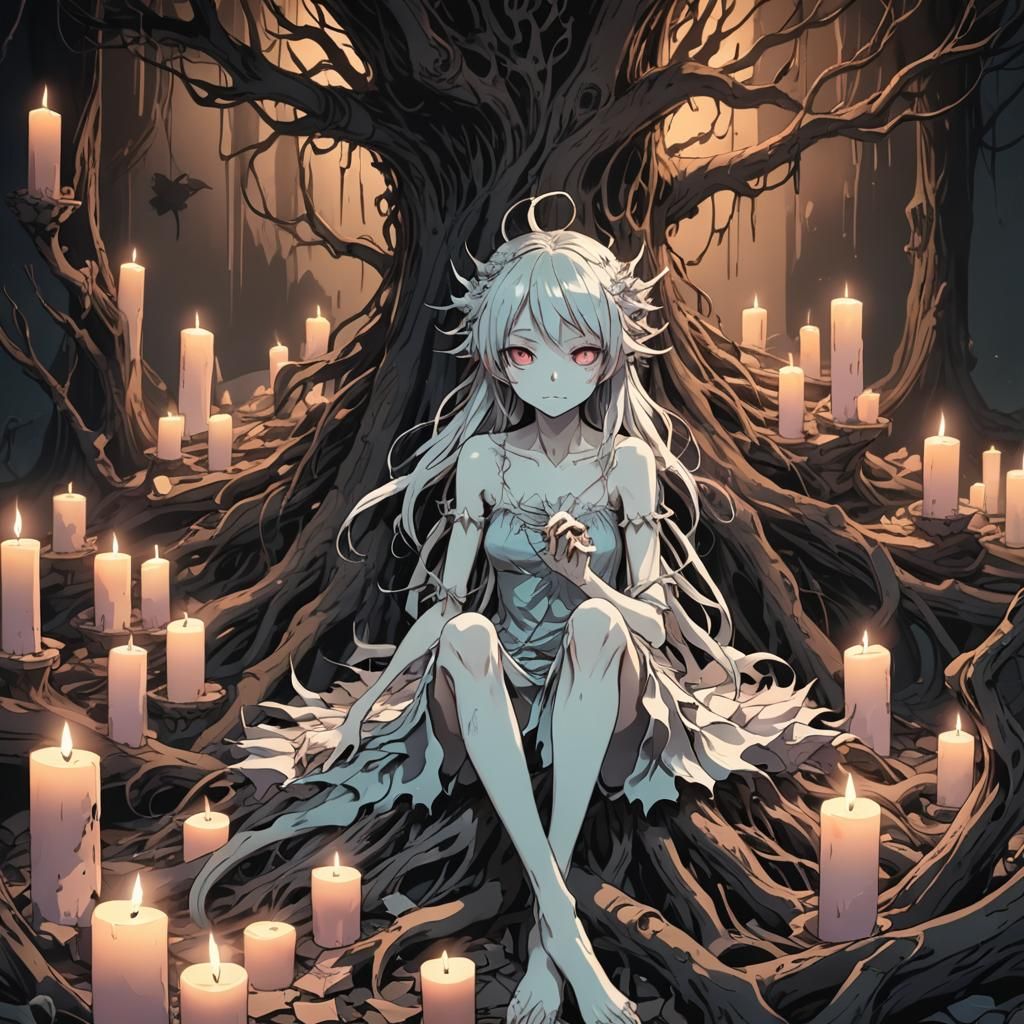 Eerie Tooth Fairy in Dark Anime Style