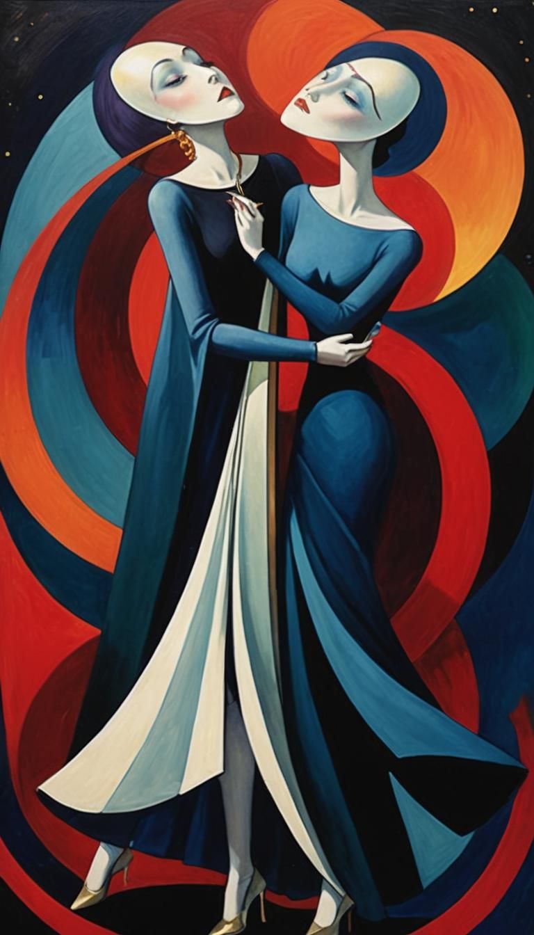 Mystic Hand Writing with Tarot Cards in Art Nouveau