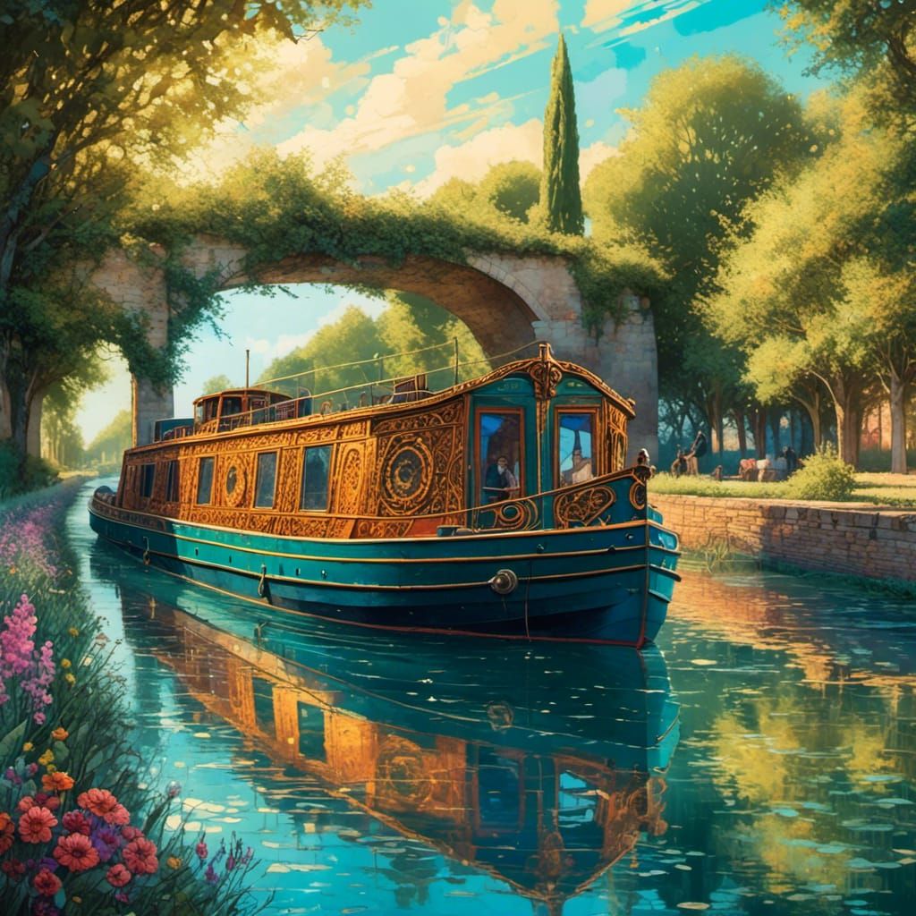 Péniche sur le Canal du Midi