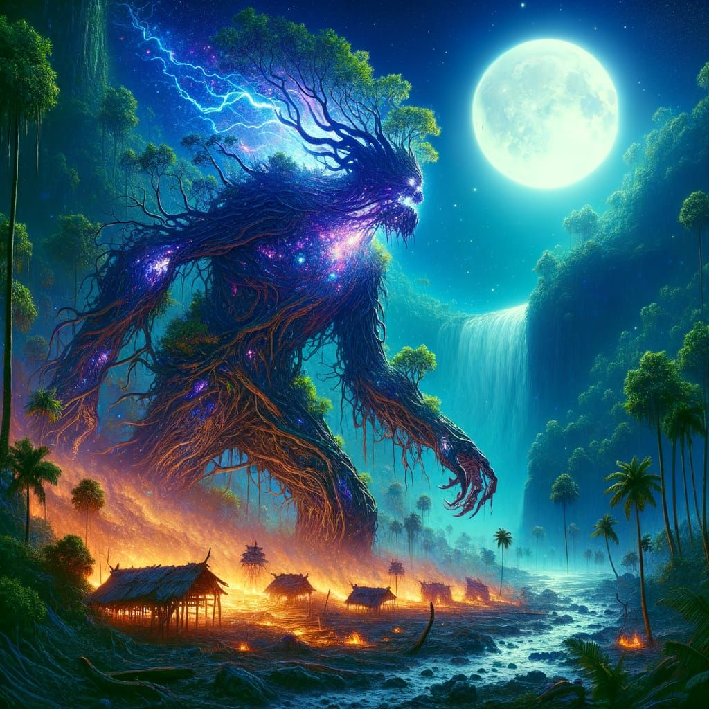 Moonlit Monstrosity Stalks Jungle Underglow