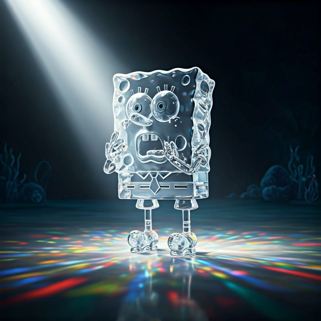 Crystal SpongeBob Prism with Rainbow Light