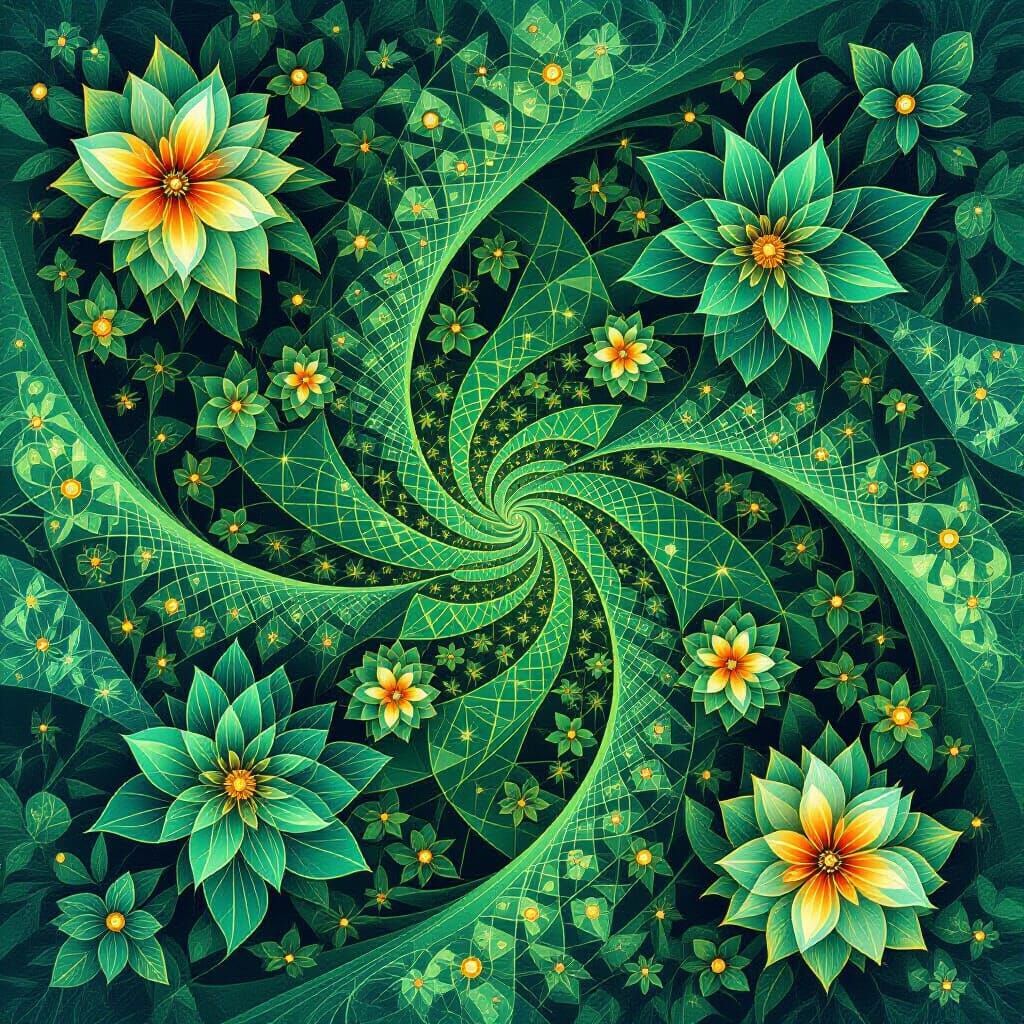 Biophilic Geometry: Fractal Flora and Geometric Forms