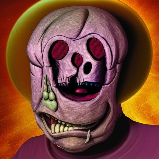 Surreal Fusion: Hyperrealistic Matte Painting with Purple En...