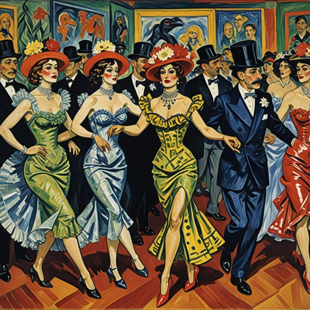 Platypus Showgirls in Expressionist Style