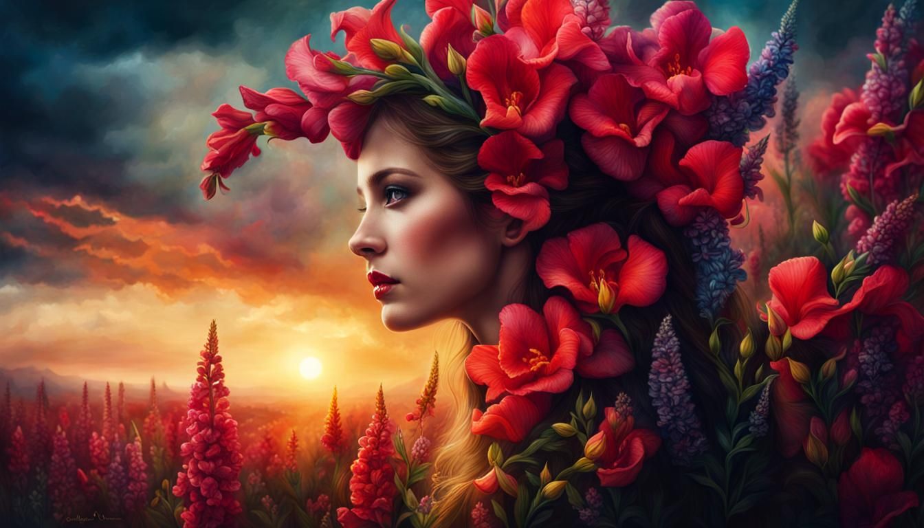 Dramatic Snapdragon Watercolor Clip Art Illustration