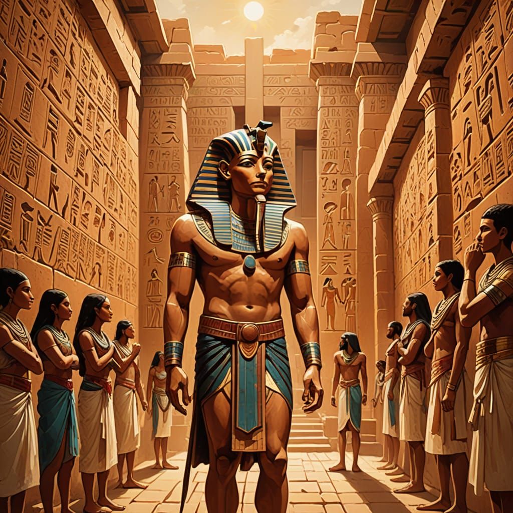 Ancient Egypt in Vibrant Impressionist Style