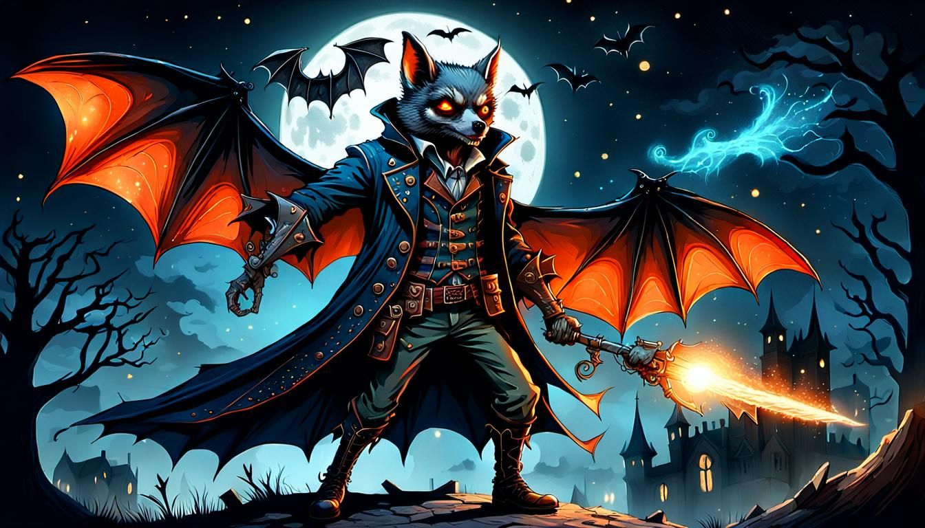 Steampunk Vampire Count Unleashes Blunderbuss Under Moonligh...