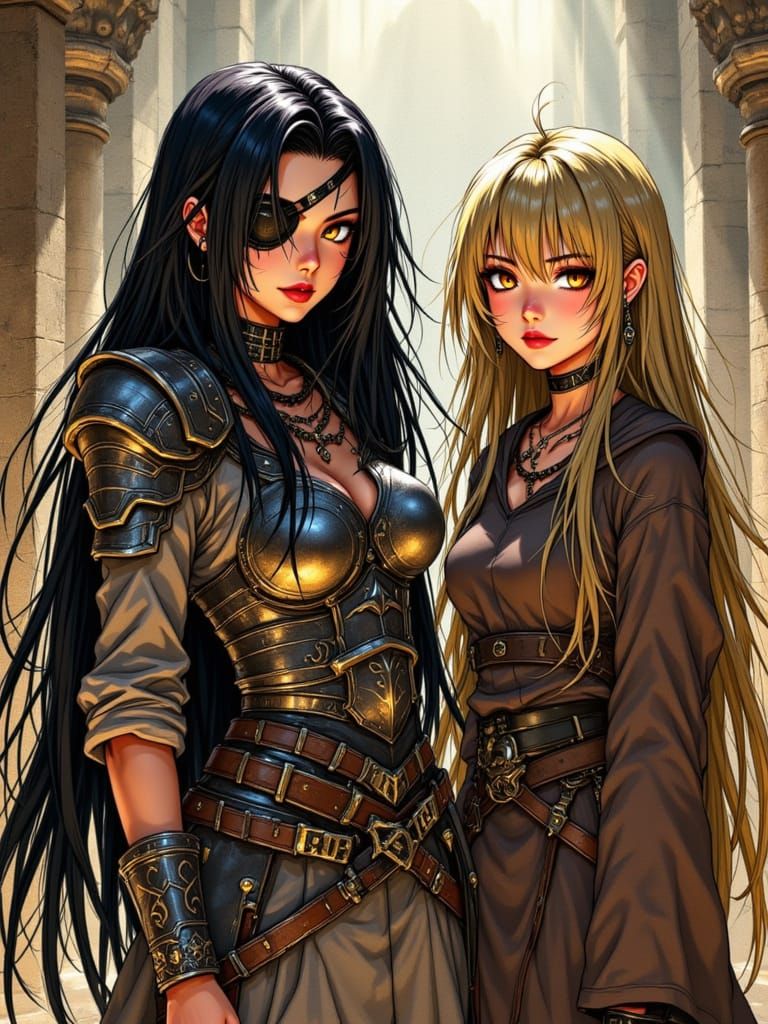 Medieval Fantasy Warriors in 80s Film Style
