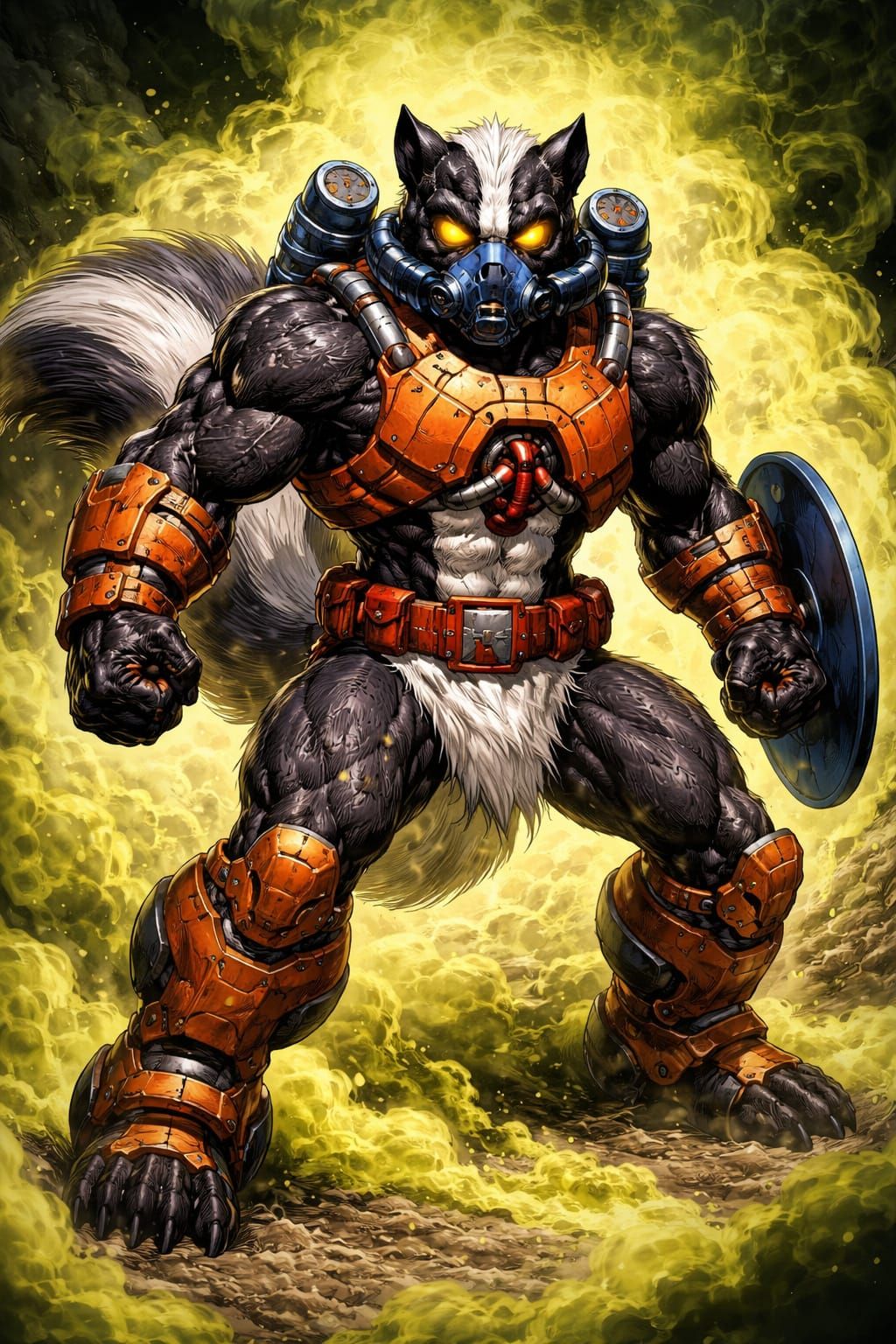 Stinkor in Menacing Pose Amidst Toxic Gas Cloud