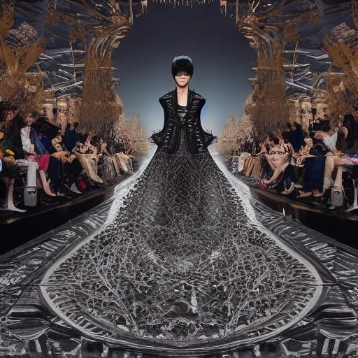 Ferrofluid Fashion Runway: Digital Matte Painting