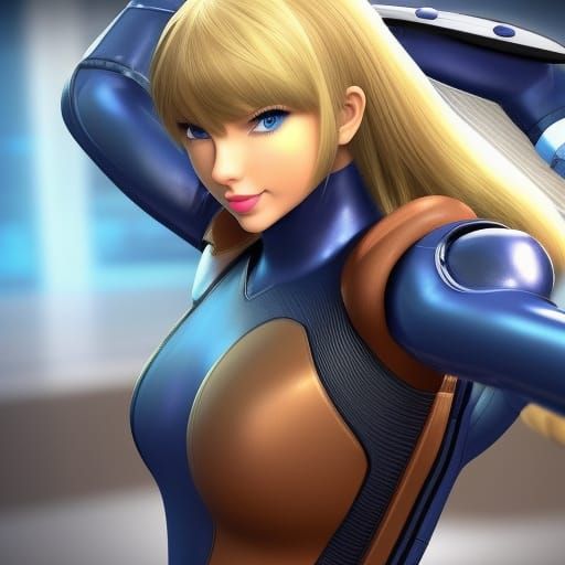 Pop Star as Sci-Fi Hero in 3D Render
