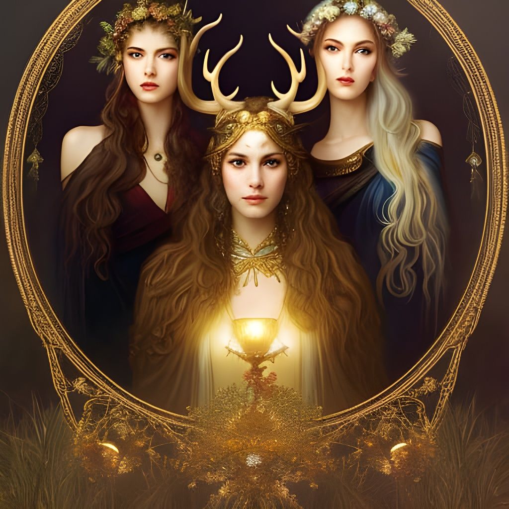 Painting of the three young crones