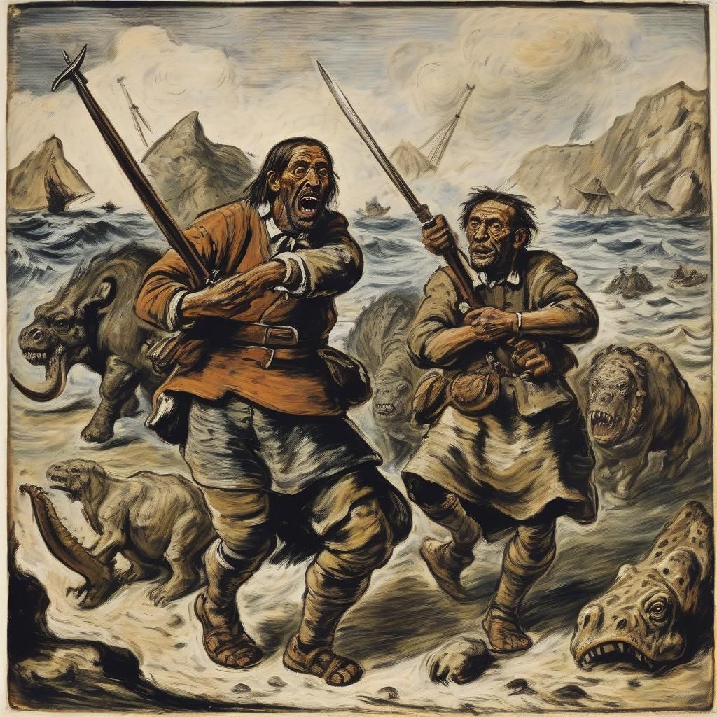 Prehistoric Life in the Style of Hals and Picasso