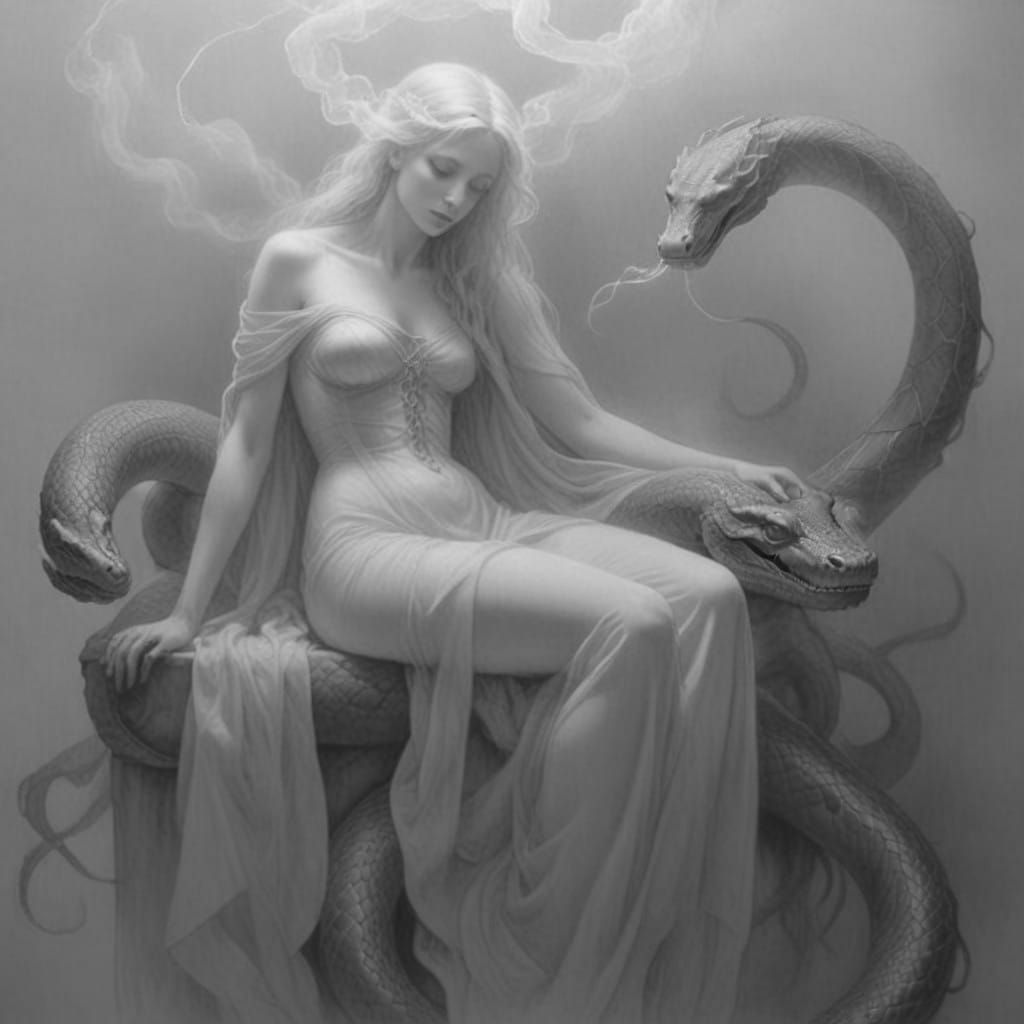 Ethereal Allegory in Dark Muted Tones