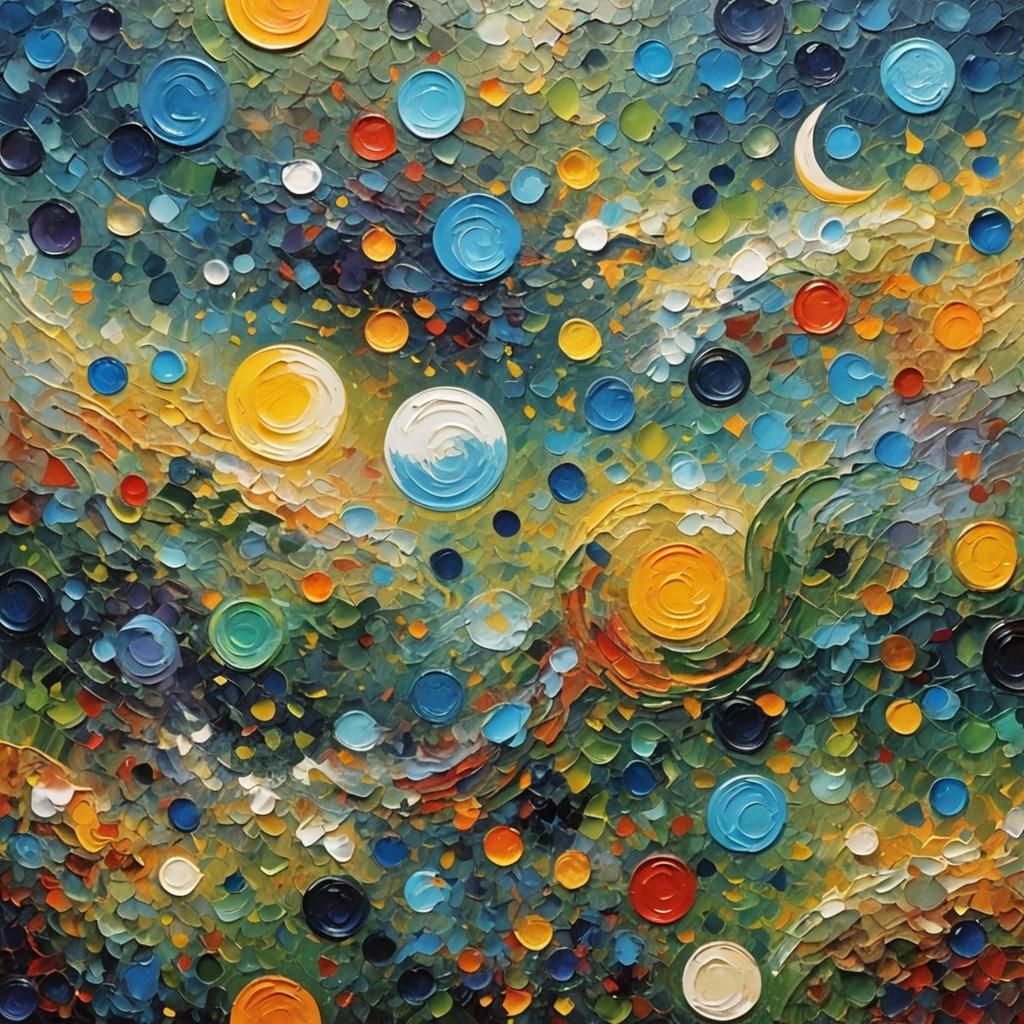 Moon Oil Painting in Expressionist Style