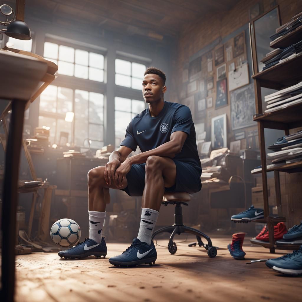 Man in Nike Gear: Detailed Matte Painting