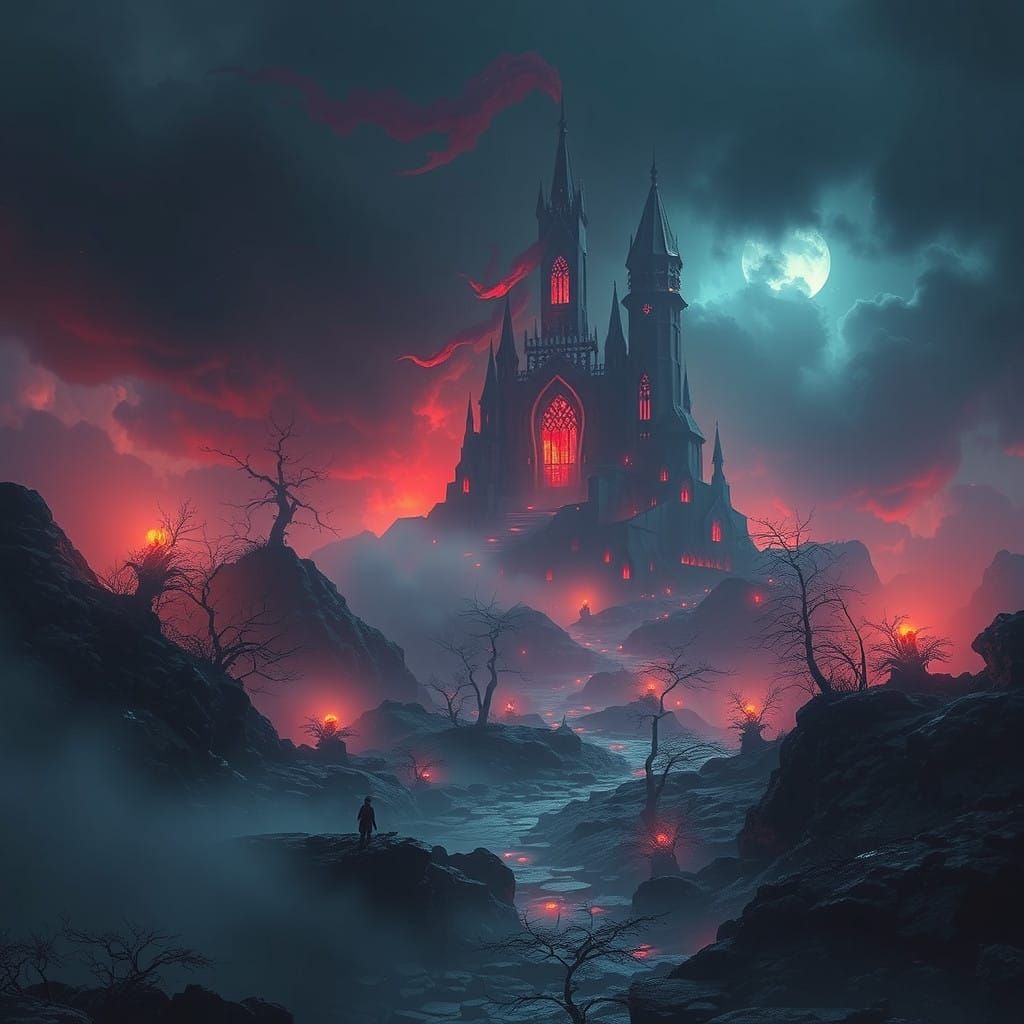 Dark Fantasy Realm of Collecting Souls in Ethereal Hyper-Rea...