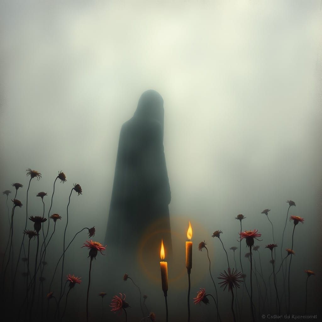 Melancholic Figure in Whispers of Past