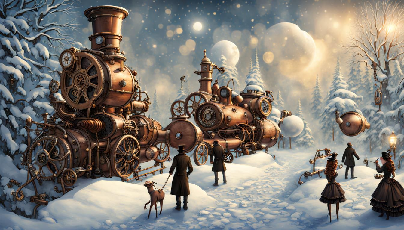 Steampunk Winter Wonderland Scene