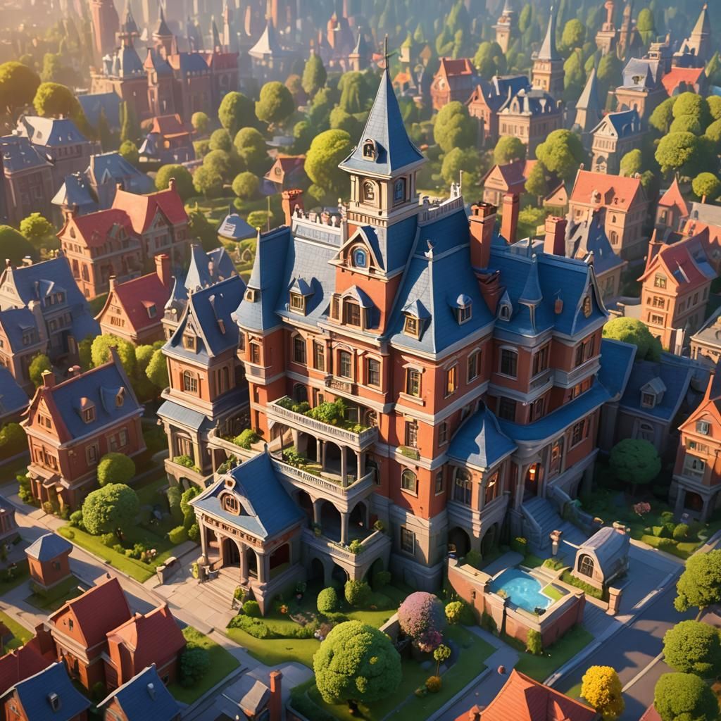 Zootopia-Style Mansion: Pixar Inspired 3D Art