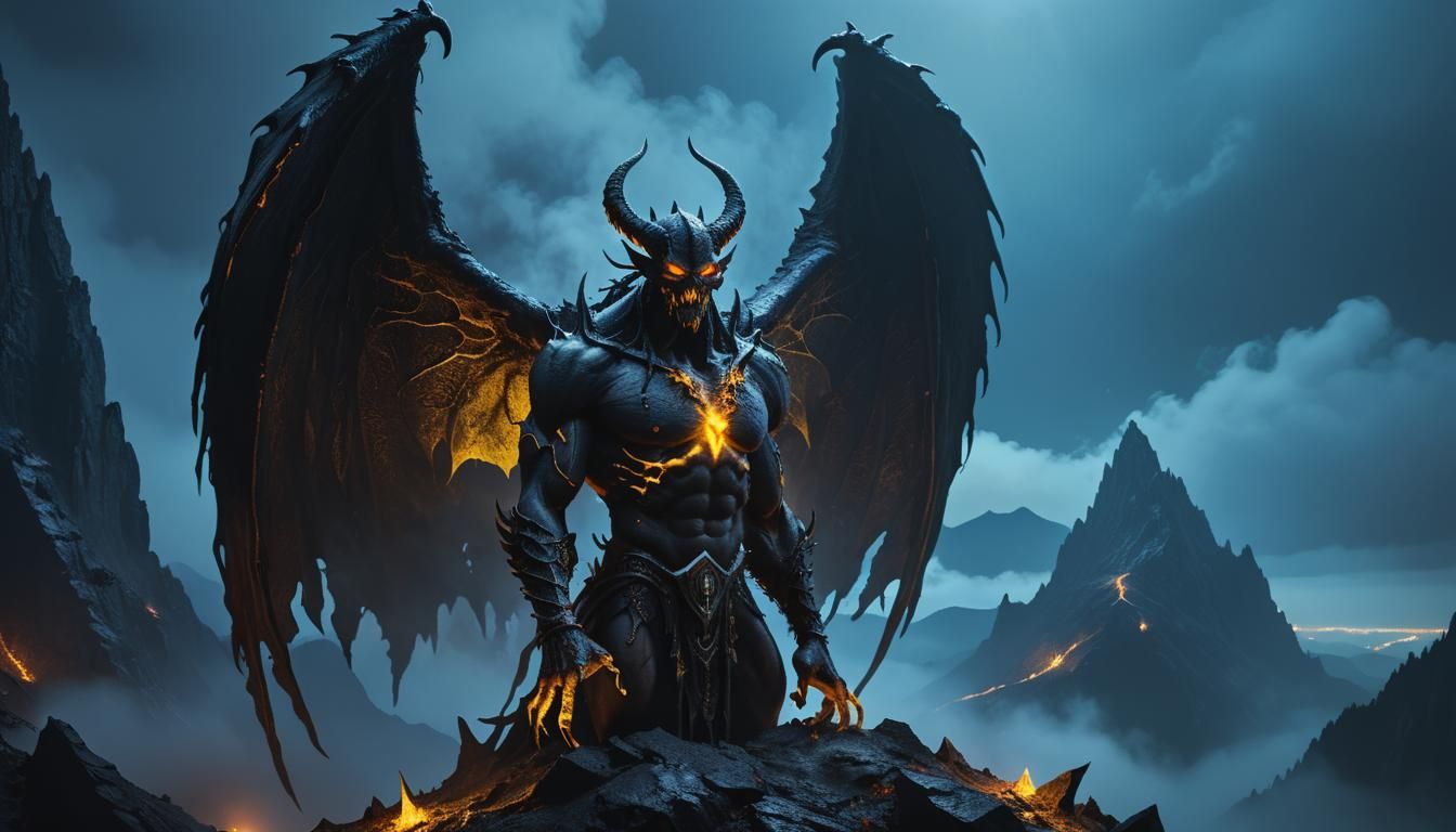 Chernabog: Slavic Demon in Art Nouveau Style