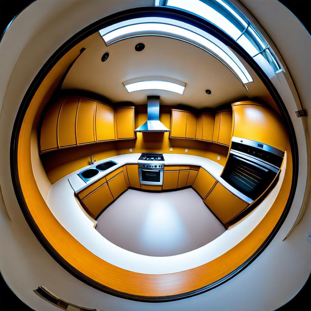 Fisheye View of Kitchen Interior