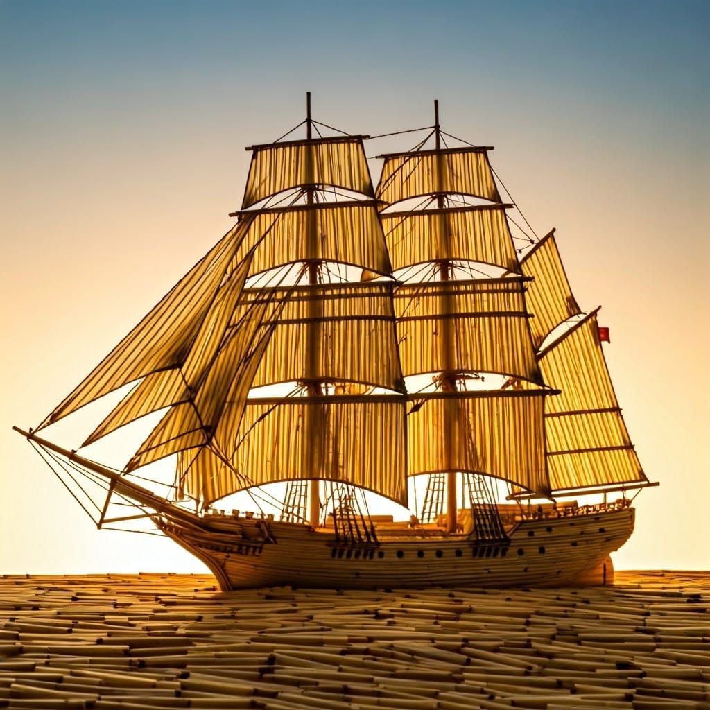 Matchstick Masterpiece: A Grand Windjammer