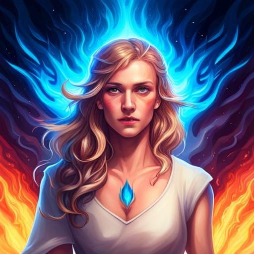 Crimson Phoenix Portrait in High Gothic Style