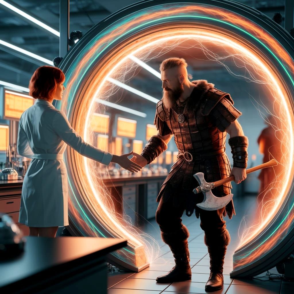 Scientist Meets Viking in Time Portal Encounter