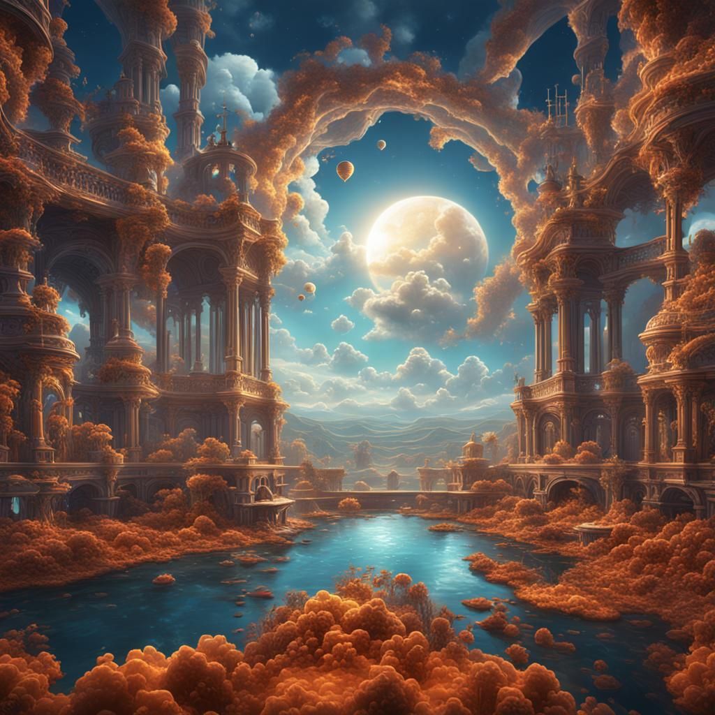 Surreal Heaven: Detailed Matte Painting in 8K