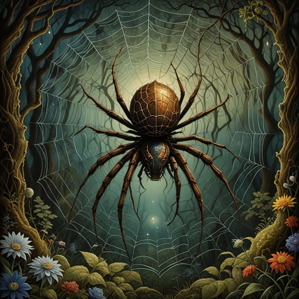 Mystical Spider in Dreamlike Realm