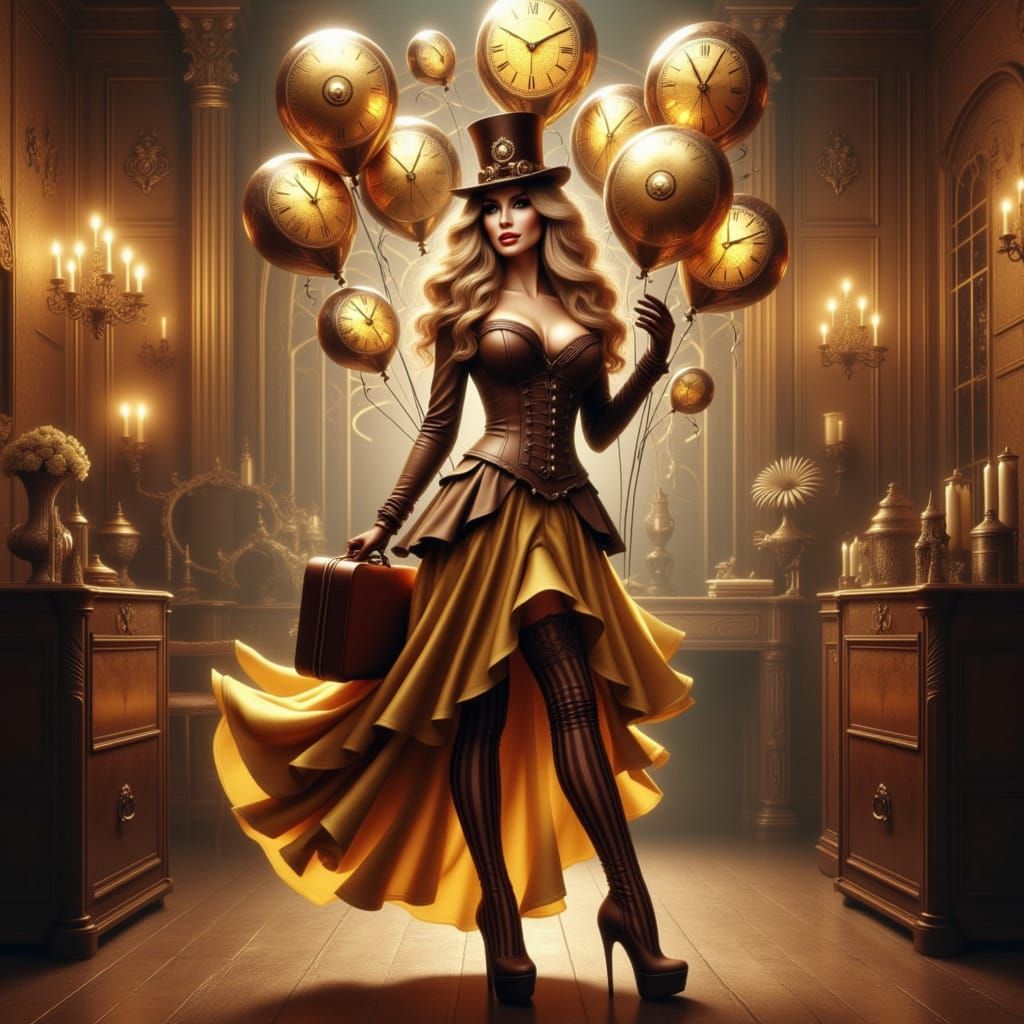 Steampunk Goddess Embodies Vintage Industrial Elegance