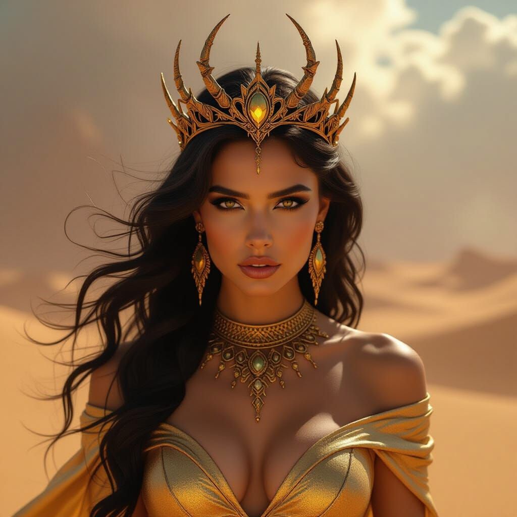 Regal Desert Queen in Scorpion Crown