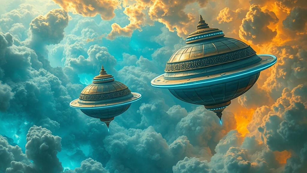 Ethereal Vimanas in a Cinematic Dreamscape