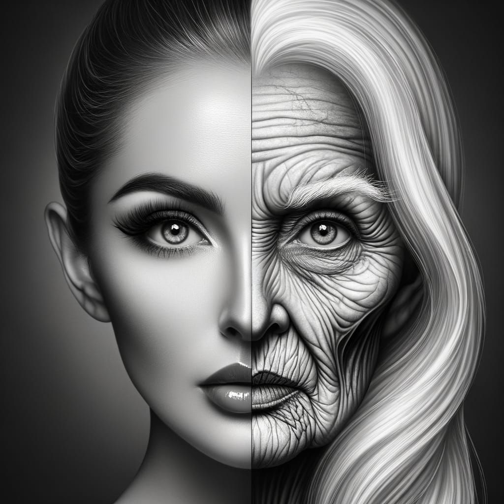 A Duality of Youth and Age Revealed in a Single Face