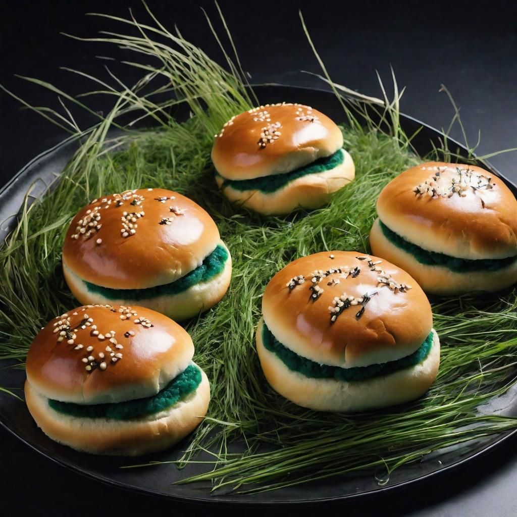 Sinister Meal: Grass-Filled Hamburger Buns