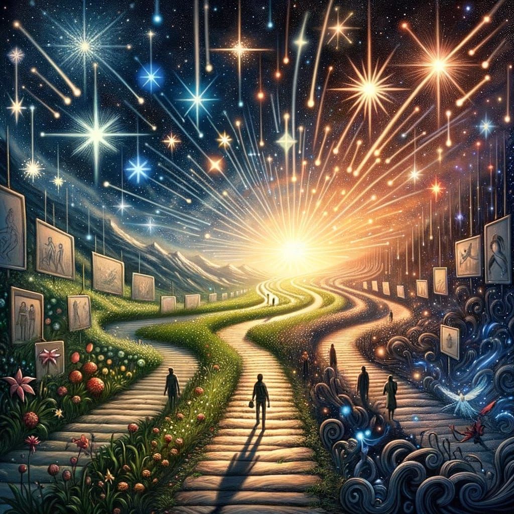 Life's Beautiful Path of Stars and Choices