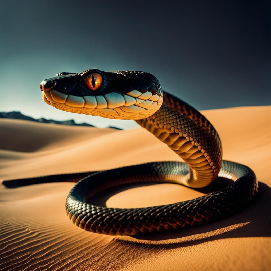Sand Snake in Sandpunk Style with Dynamic Lighting