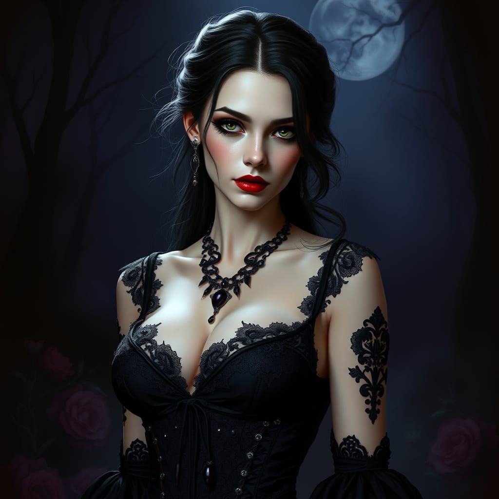 Gothic Beauty in Dark Romantic Style