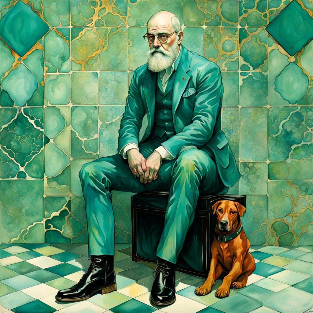 Eerie Wrestler Portrait in Avant-Garde Style